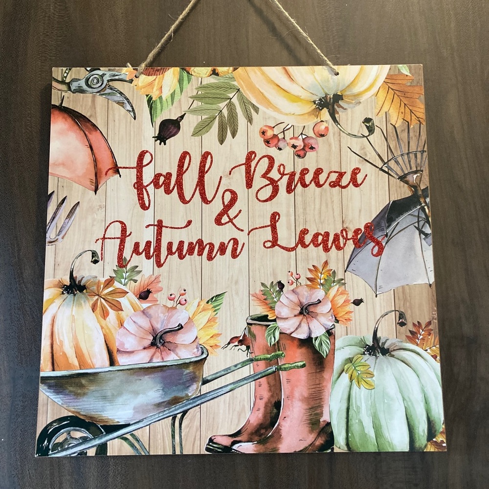 Fall Breeze & Autumn Leaves Decorative Wall Hanging
